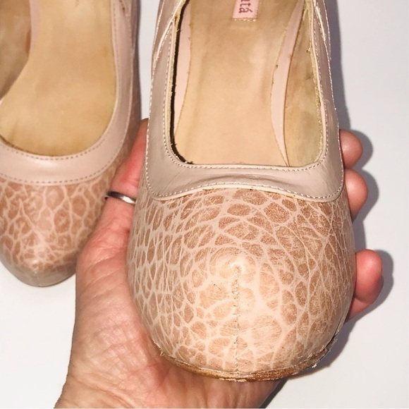 Samanta pink snakeskin print heels leather sz8 wide formal wedding casual boho - Picture 16 of 16